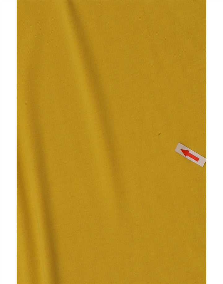 Camiseta masculina K-Way Top grande de algodão amarelo
