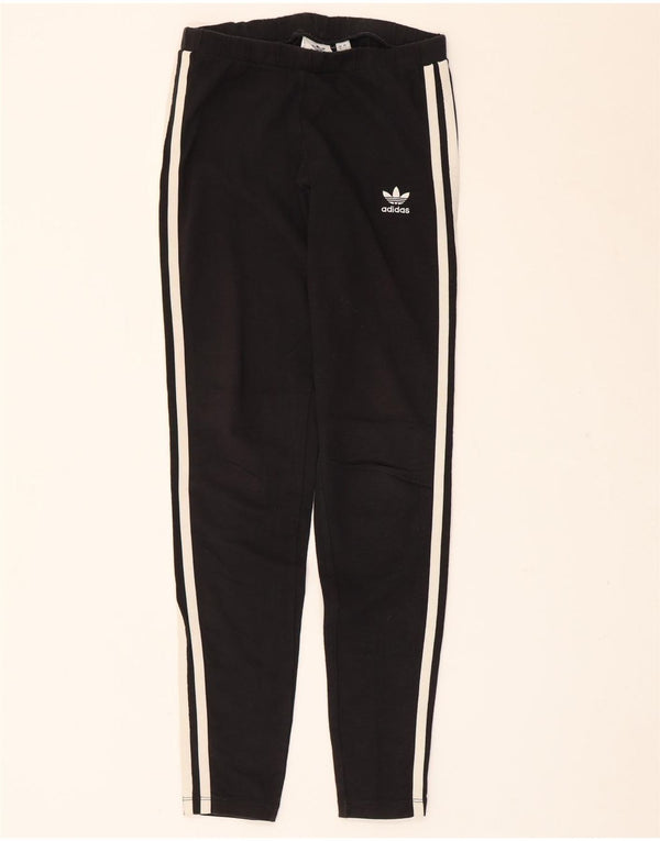 Leggings Adidas Femininas UK 8 Pequenas Algodão Preto