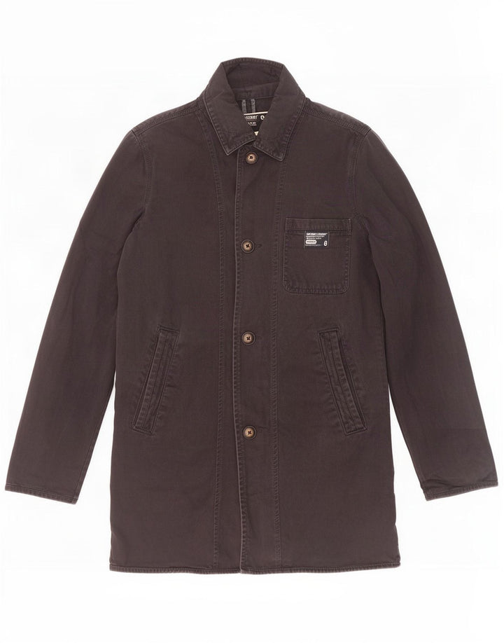 Superdry Mens Parka Jacket UK 36 Pequeno Algodão Preto