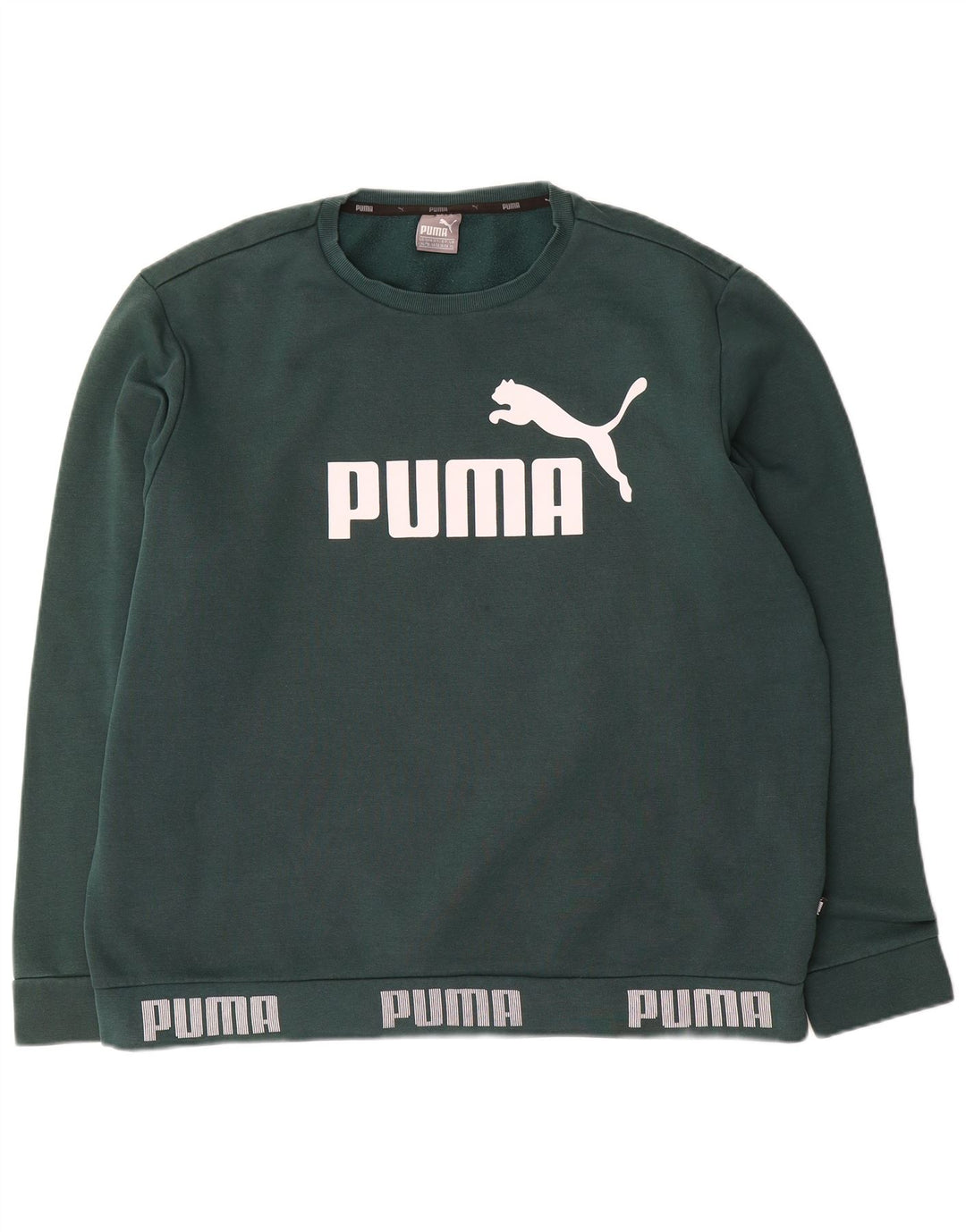 Puma Mens Graphic Moletom Jumper XL Verde Algodão