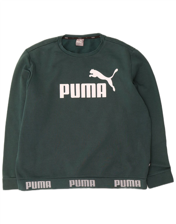 Puma Mens Graphic Moletom Jumper XL Verde Algodão
