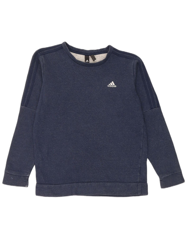 Adidas Mens Moletom Jumper Médio Azul Marinho Algodão
