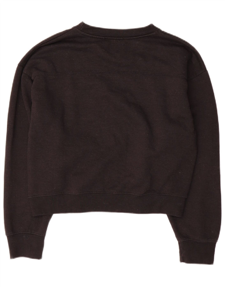 Zara Womens Crop Oversized Sweatshirt Jumper Reino Unido 10 Pequeno Poliéster Preto