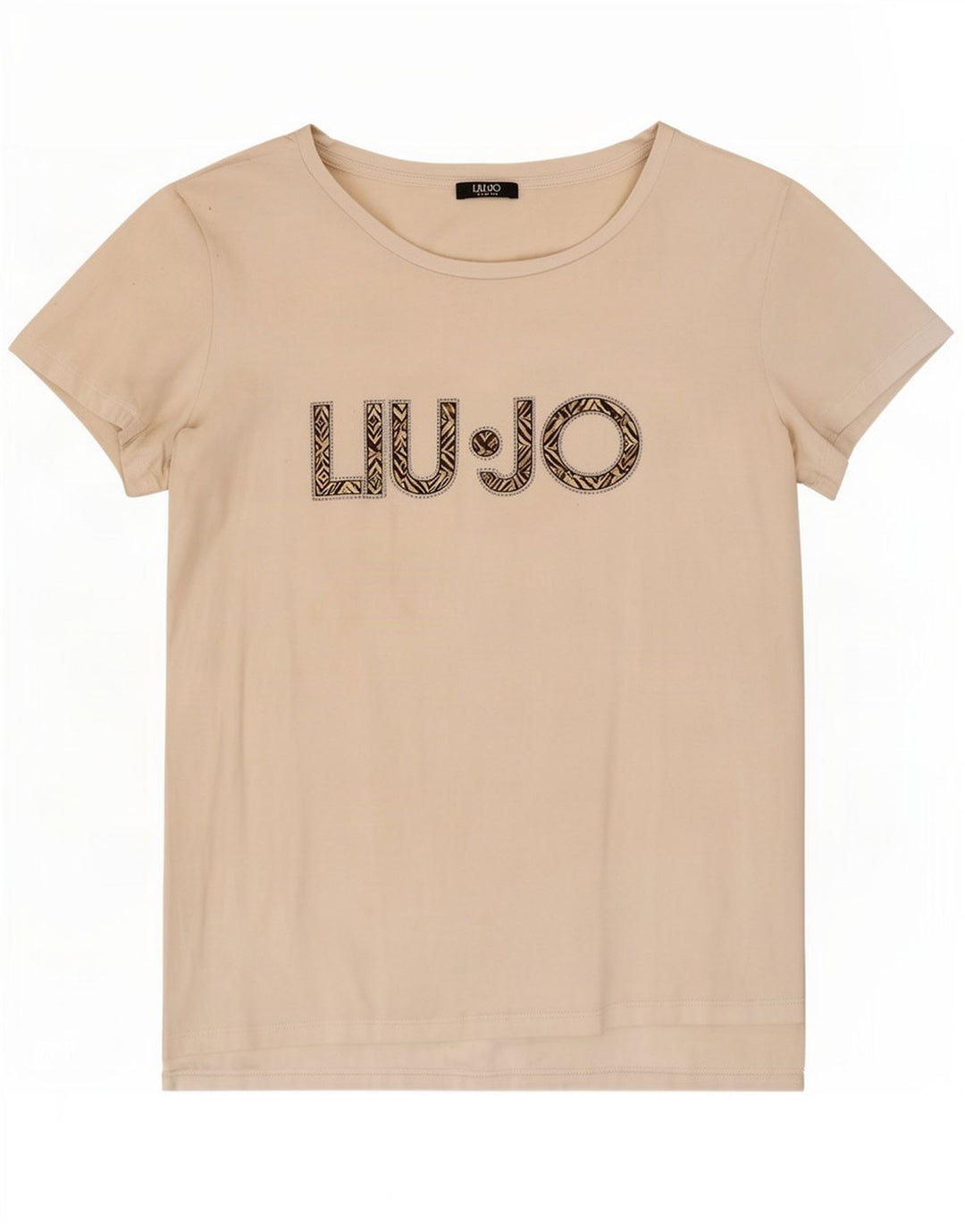 Camiseta feminina Liu Jo com estampa gráfica UK 14 médio branco
