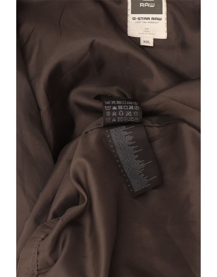 Jaqueta masculina acolchoada com capuz G-Star UK 44 2XL cinza nylon