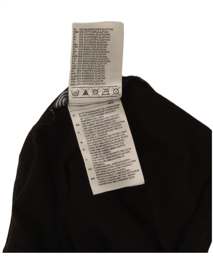 Adidas Womens Vest Top UK 8 Pequeno Algodão Preto