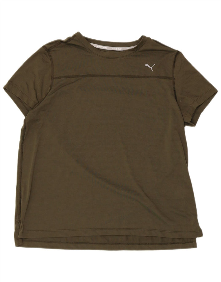 Camiseta feminina PUMA UK 16 grande poliéster cáqui