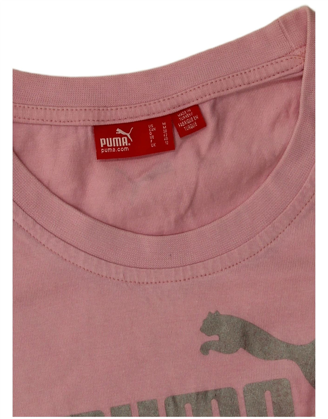 Puma Camiseta Feminina Graphic Top UK 12 Médio Rosa