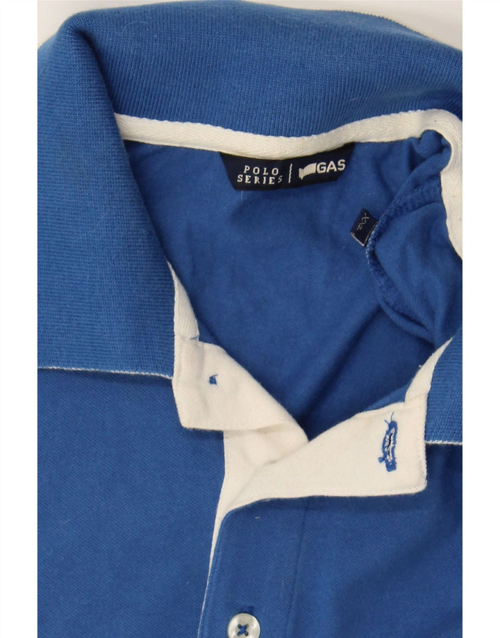 GAS Boys Polo Shirt 15-16 Years 2XL Blue Cotton Vintage Gas and Second-Hand Gas from Messina Hembry 