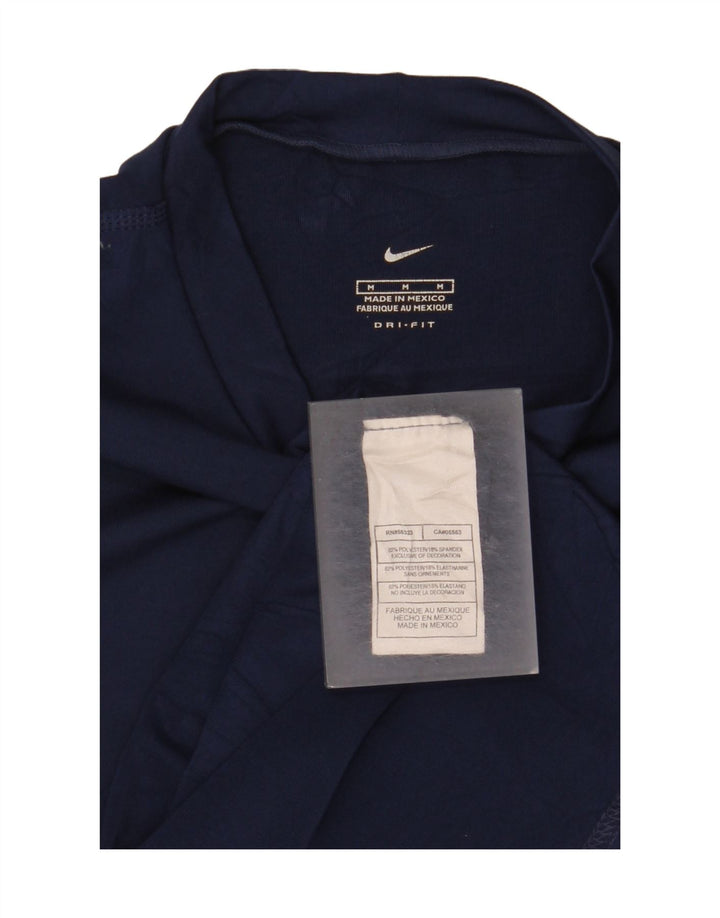 Camiseta feminina Nike Dri Fit Top UK 12 Médio Azul Marinho Poliéster