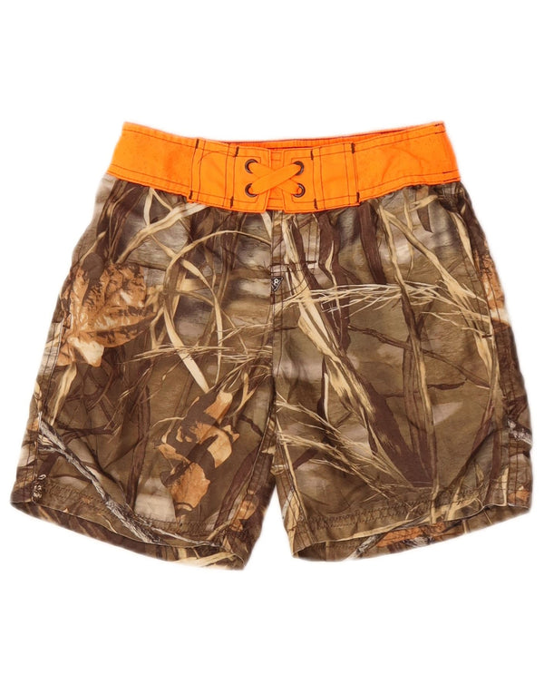 Shorts de natação VINTAGE para meninos 4-5 anos poliéster camuflado marrom