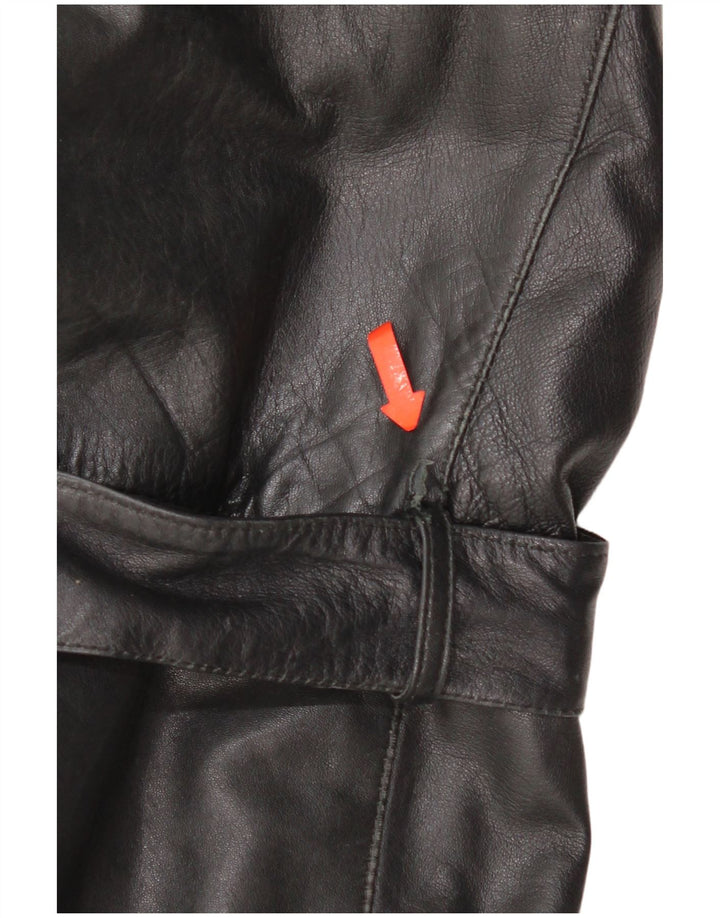 Jaqueta de couro feminina vintage Reino Unido 16 grande couro preto