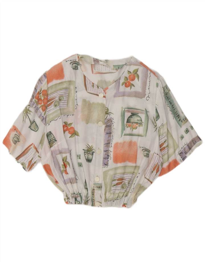 Blusa feminina VINTAGE com estampa abstrata IT 44 média multicolorida