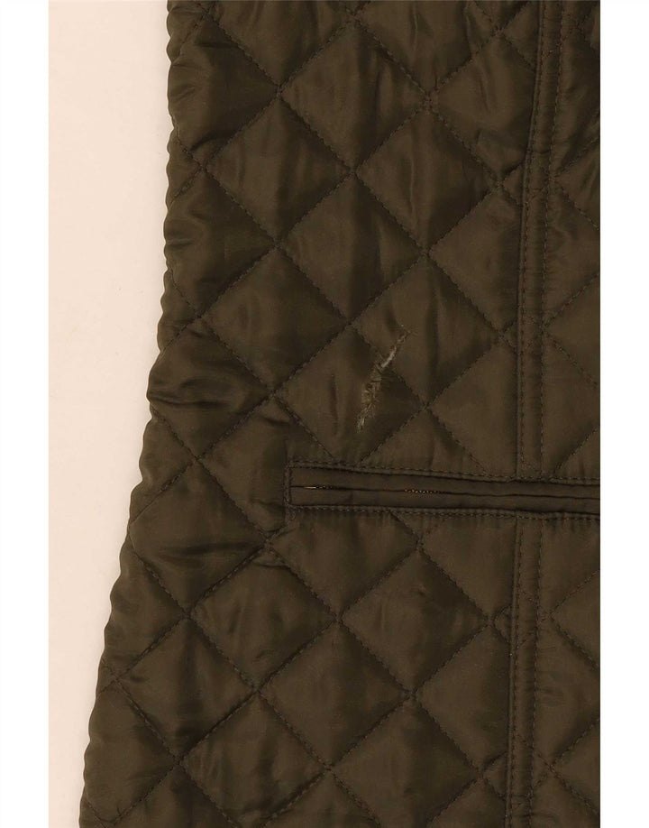 Colete acolchoado feminino Tommy Hilfiger UK 12 poliéster cáqui médio