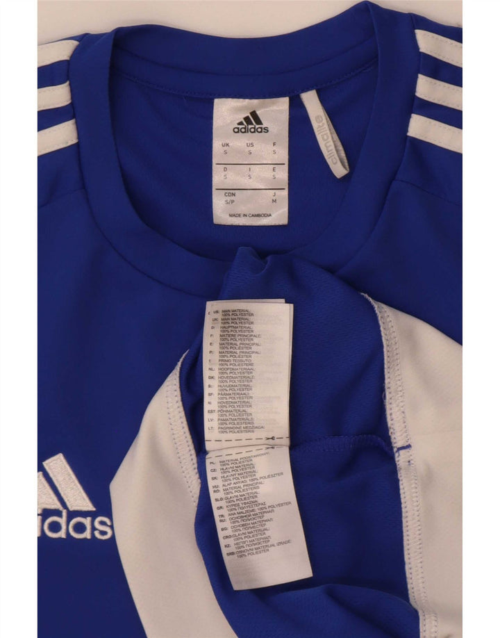 Adidas Masculino Climalite Camiseta Top Pequeno Azul Colorblock Poliéster