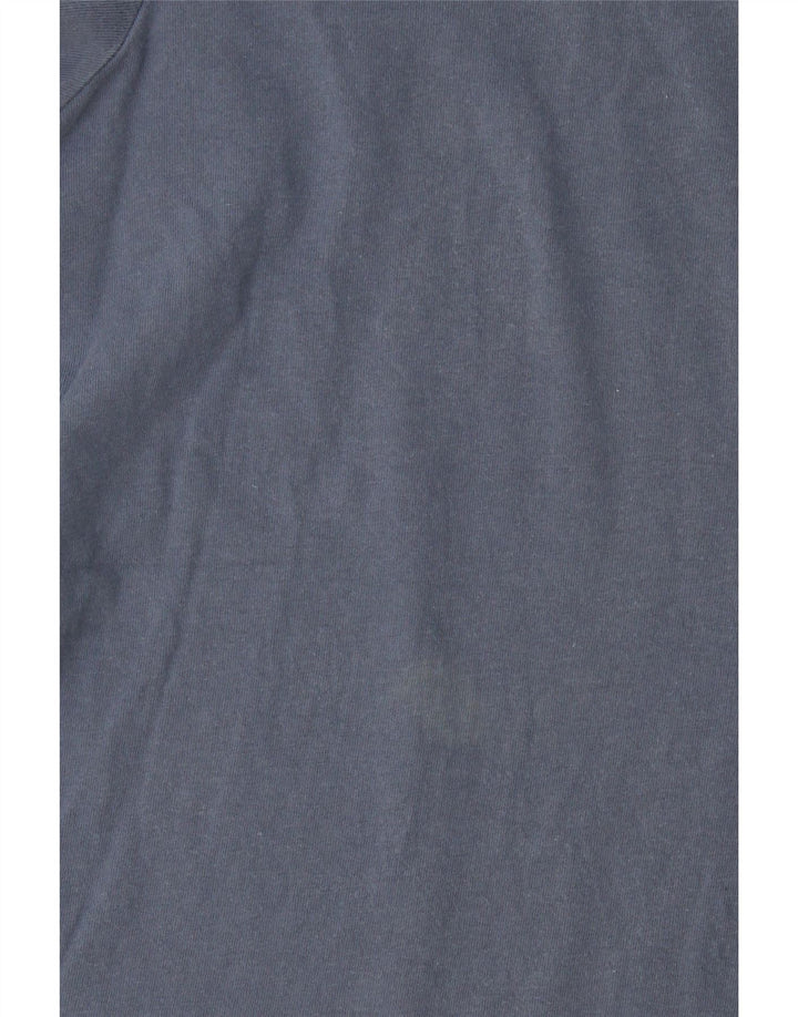 Adidas Mens Camiseta Top Grande Algodão Azul