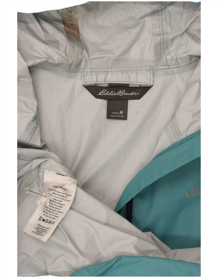 Jaqueta de chuva feminina Eddie Bauer com capuz Reino Unido 14 nylon azul médio