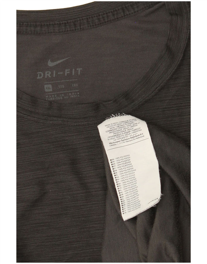 Camiseta masculina Nike Dri Fit Top 2XL poliéster manchado cinza