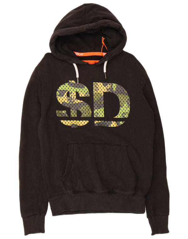 Superdry Mens Graphic Hoodie Jumper Médio Algodão Preto