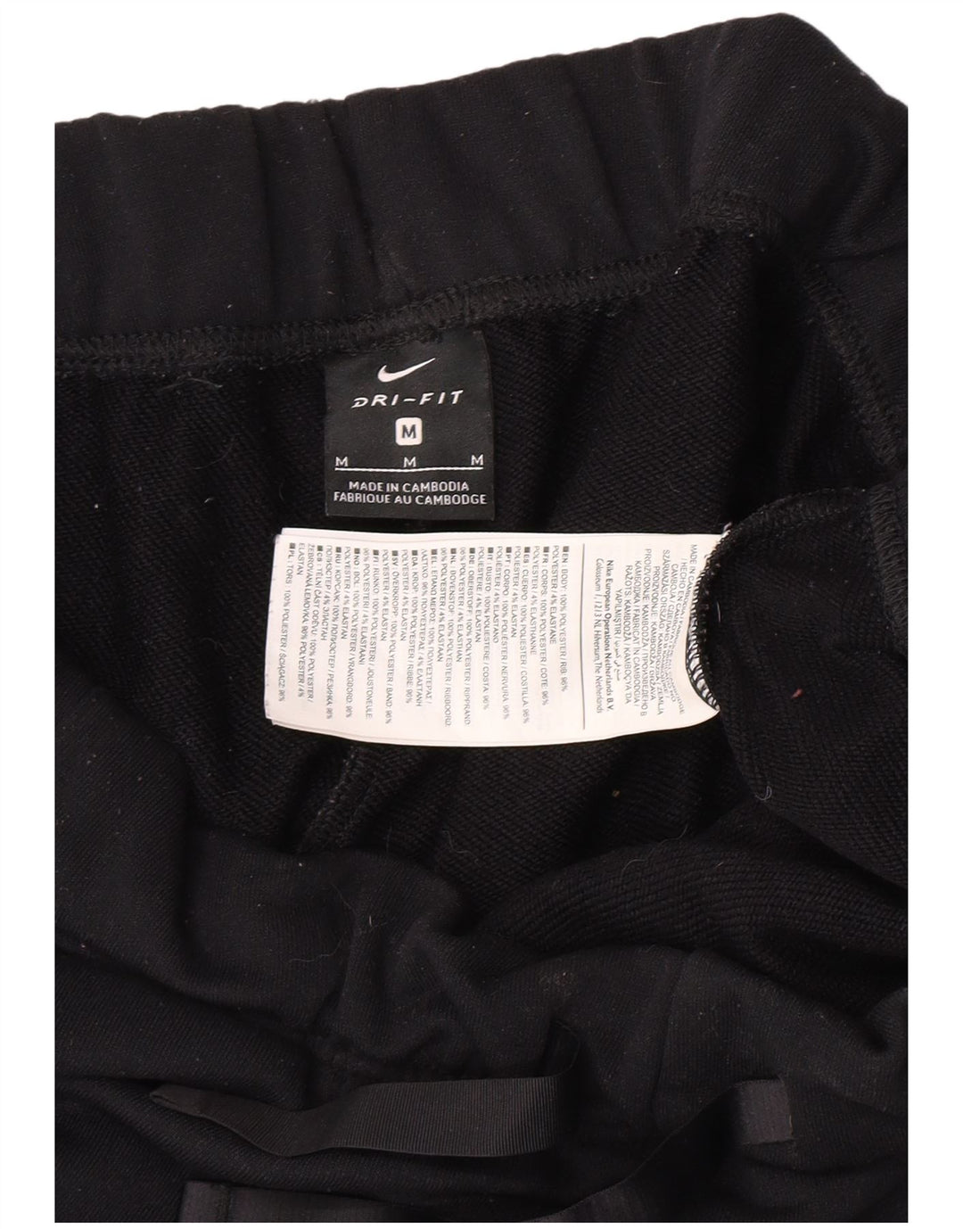 Nike Womens Dri Fit Calça de treino Joggers Médio Preto Poliéster