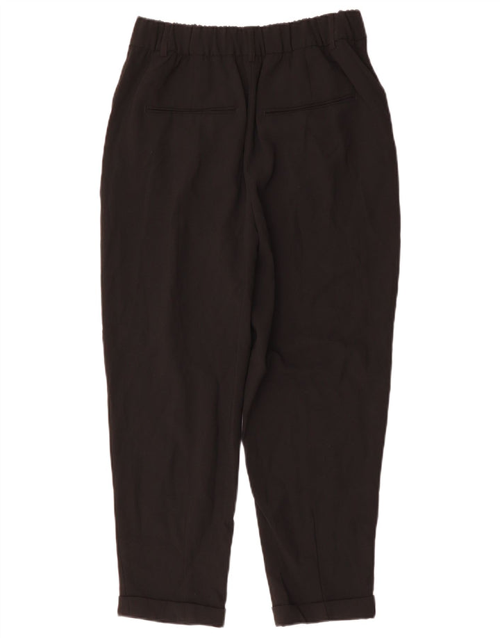 ZARA Calça feminina de terno cônico médio W28 L33 poliéster preto