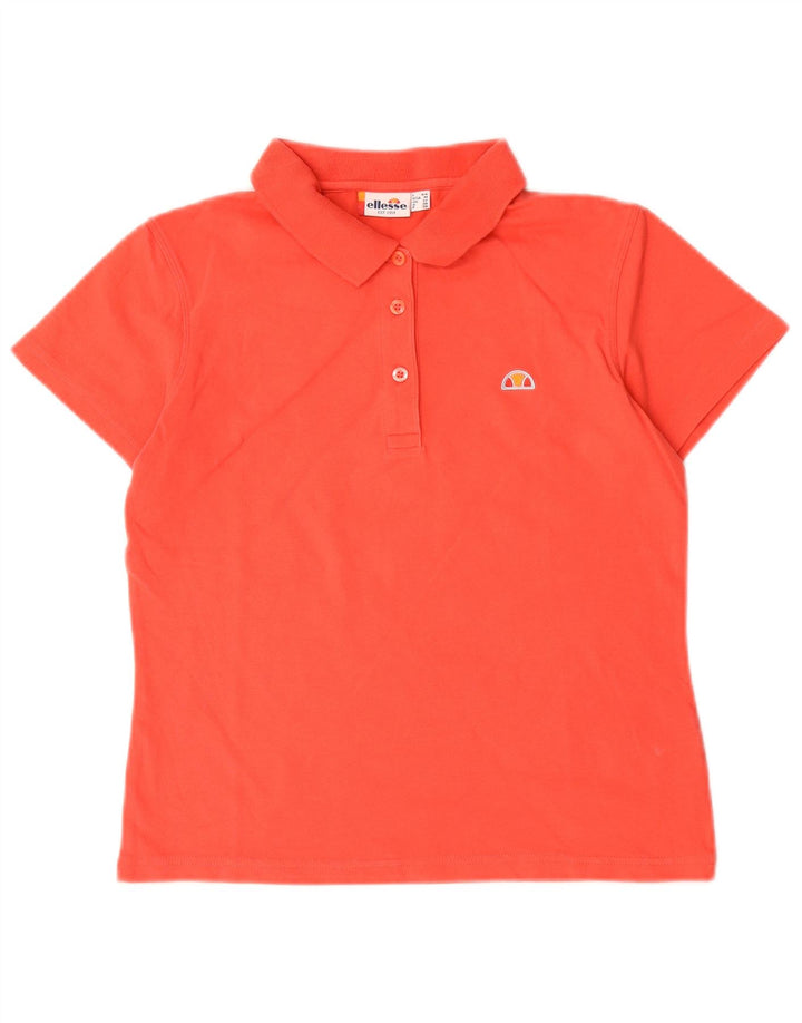 Camisa polo feminina Ellesse UK 12 algodão vermelho médio