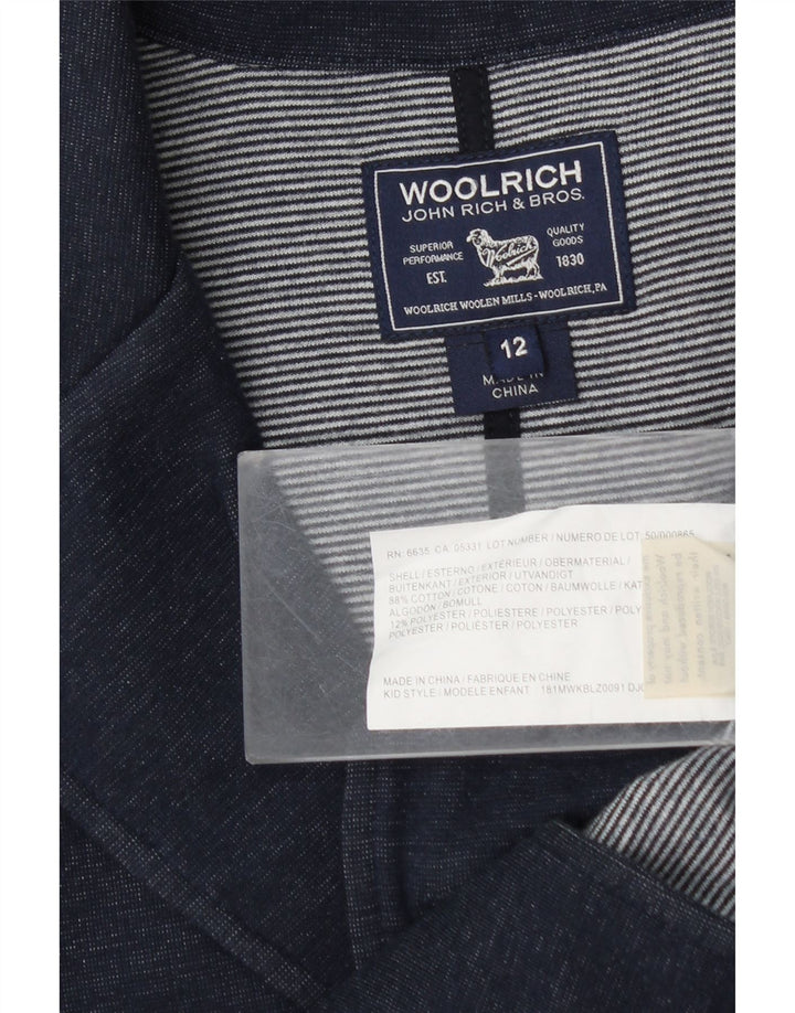 Jaqueta blazer de 3 botões Woolrich Boys 11-12 anos azul marinho algodão