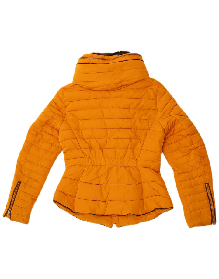 Jaqueta acolchoada feminina Zara UK 10 pequena amarela