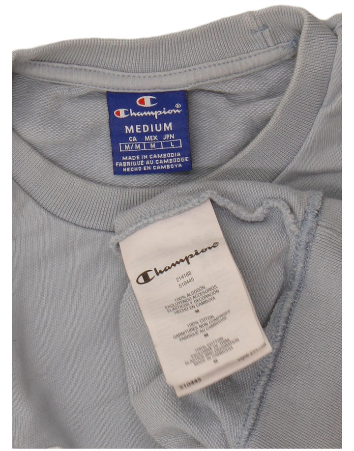 Champion masculino gráfico moletom jumper médio azul algodão