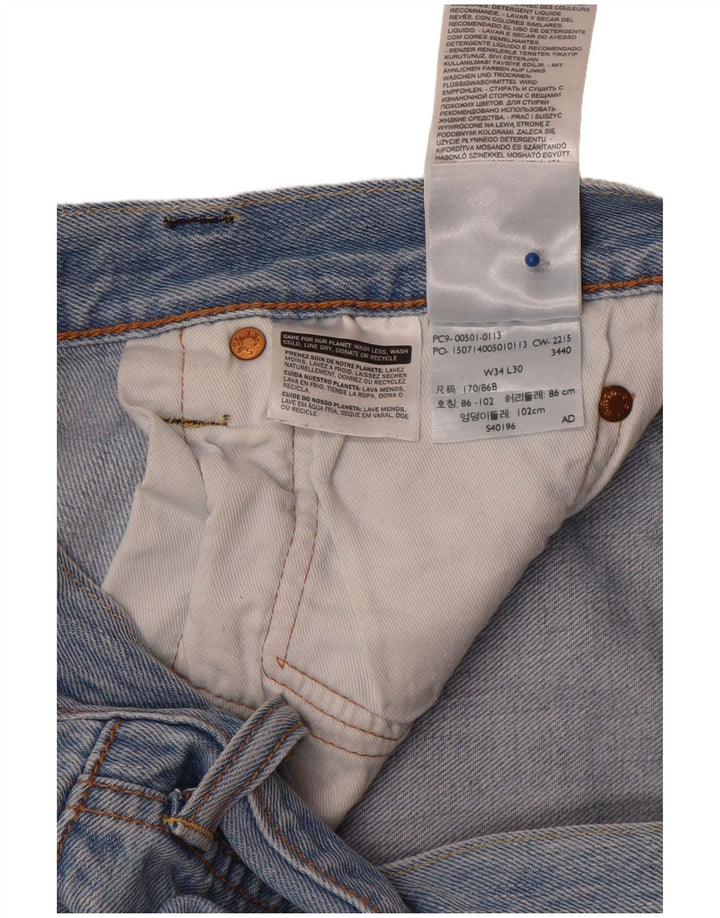 Calça jeans reta masculina Levi's W34 L30 azul algodão
