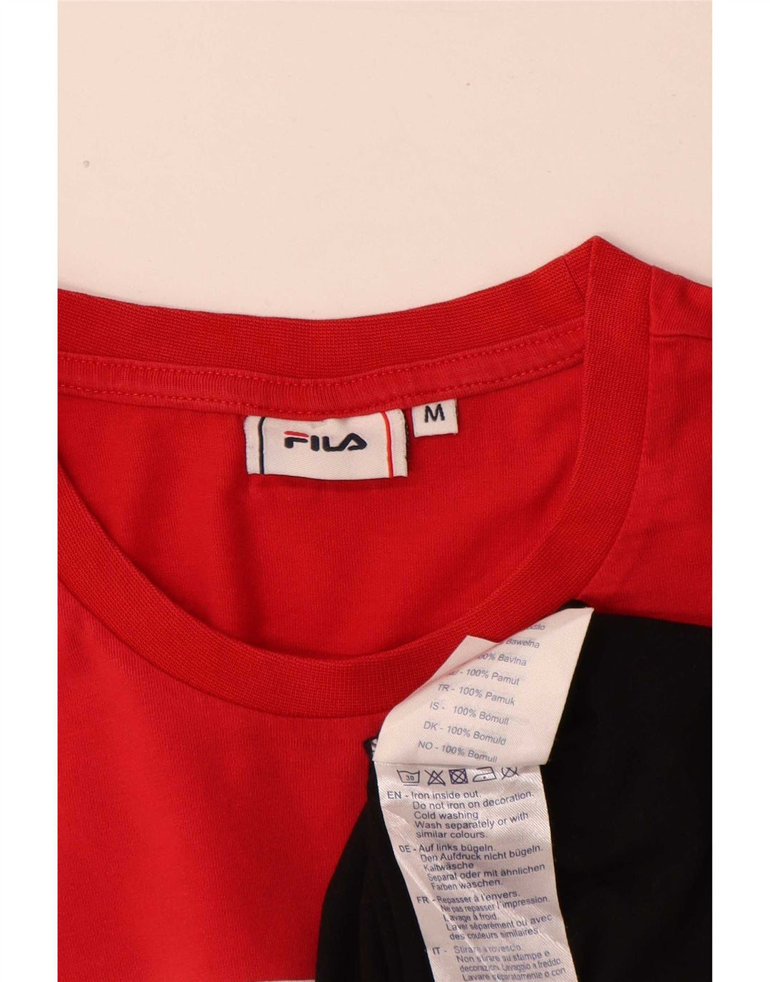 Fila Mens Graphic T-Shirt Top Médio Multicolorido Colorblock Algodão