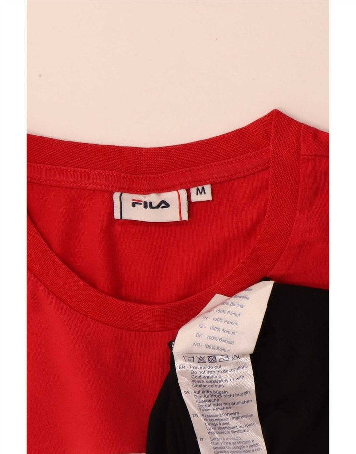 Fila Mens Graphic T-Shirt Top Médio Multicolorido Colorblock Algodão