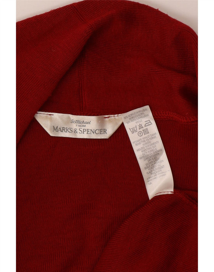 Suéter cardigã aberto grande Marks & Spencer Reino Unido 14 grande vermelho