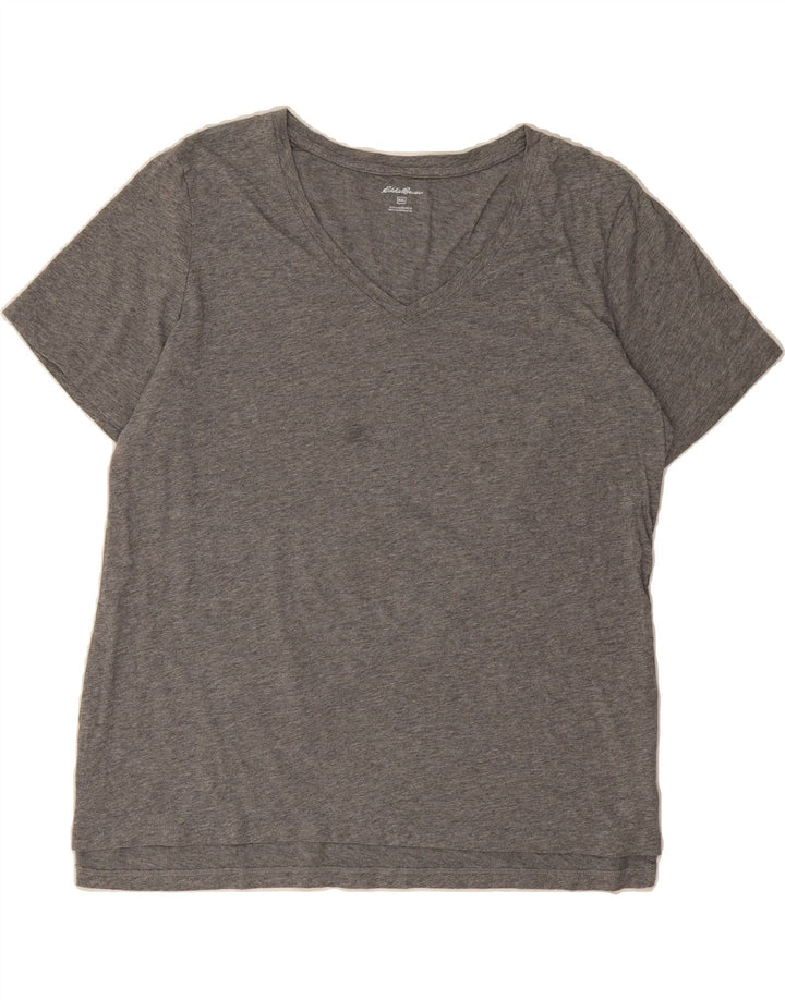 EDDIE BAUER Womens T-Shirt Top UK 20 2XL Grey Cotton Vintage Eddie Bauer and Second-Hand Eddie Bauer from Messina Hembry 
