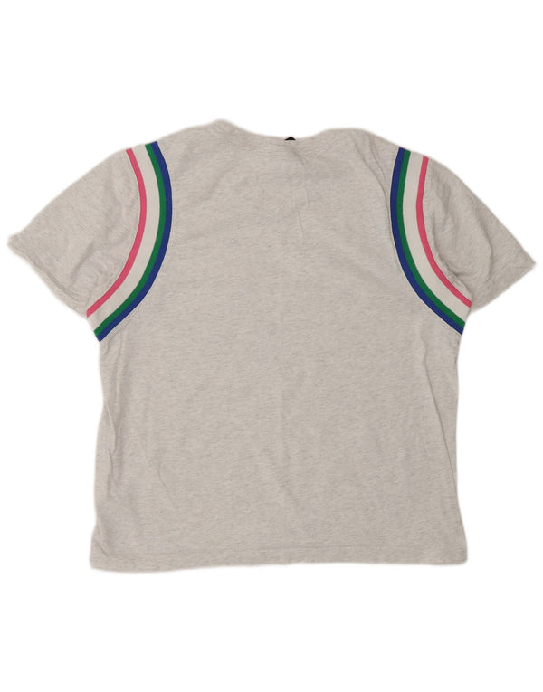 Camiseta feminina Nike UK 16 grande cinza colorblock algodão