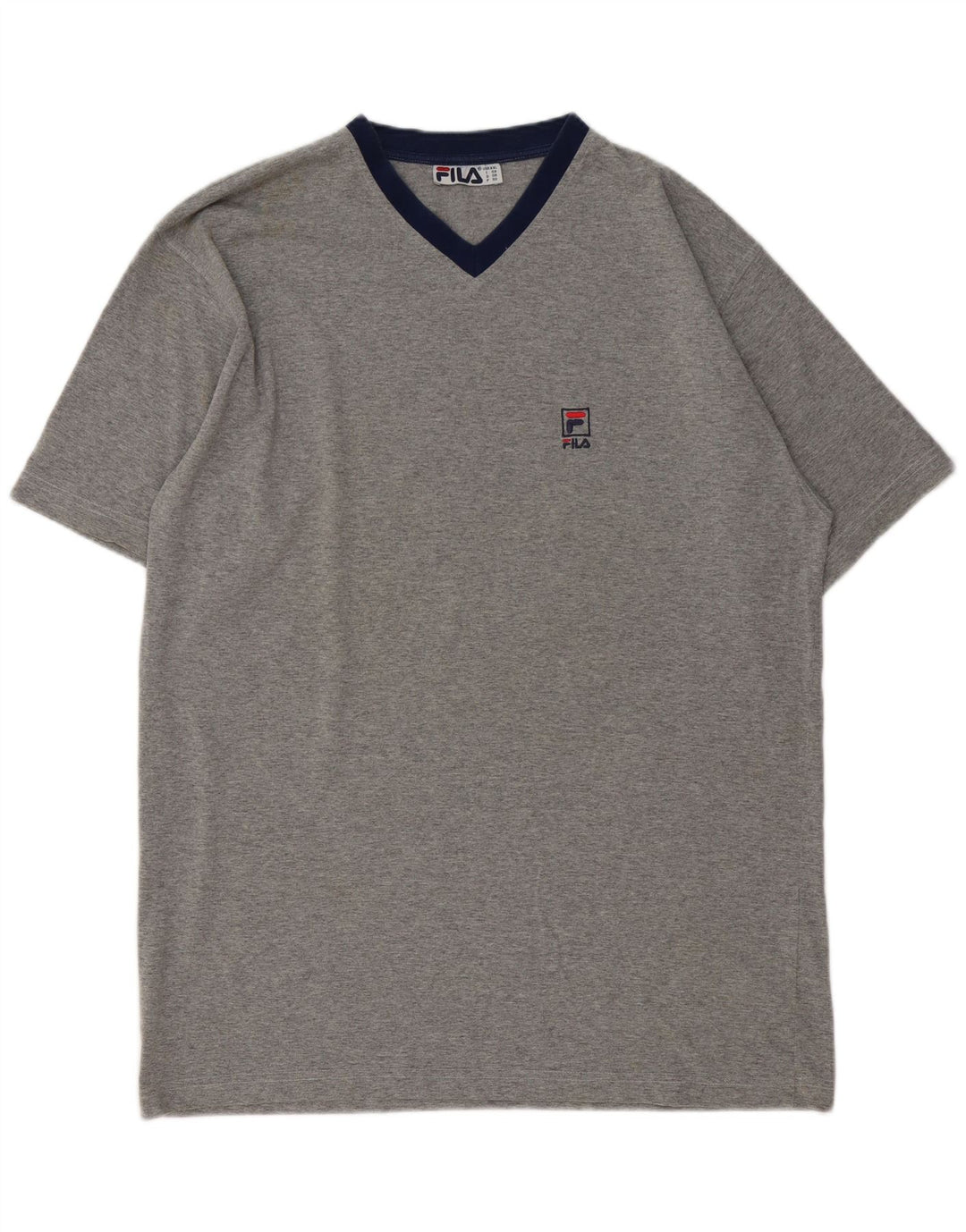 Camiseta masculina Fila Top 2XL algodão manchado cinza