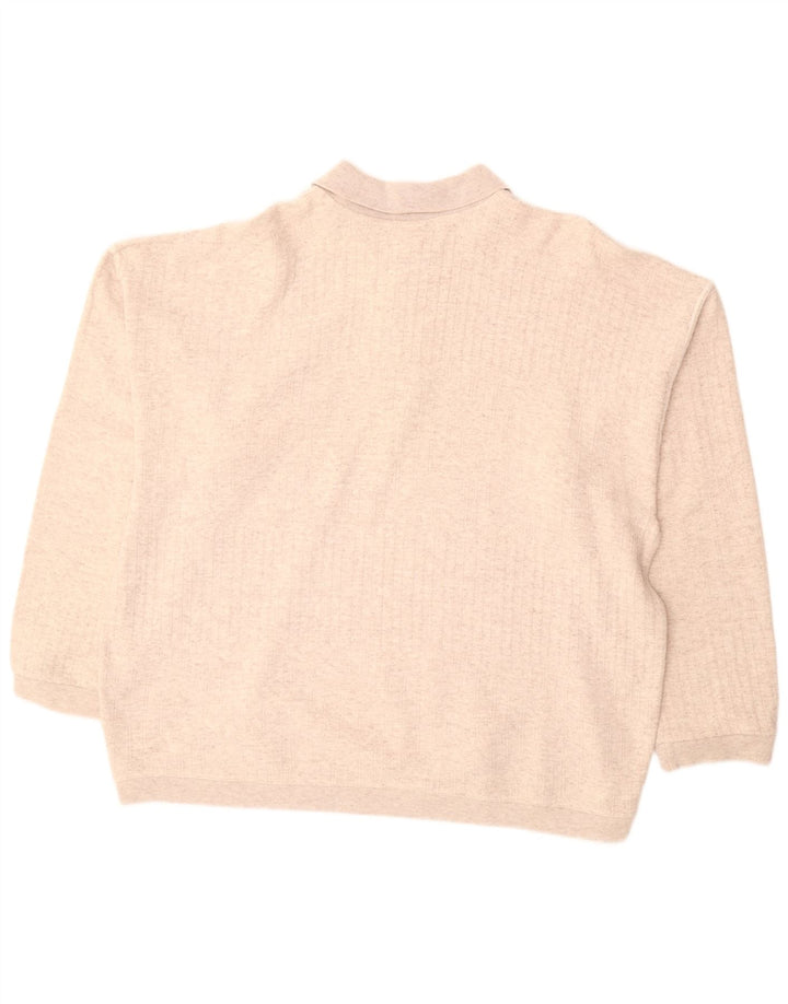 Suéter masculino VINTAGE com gola polo 2XL bege