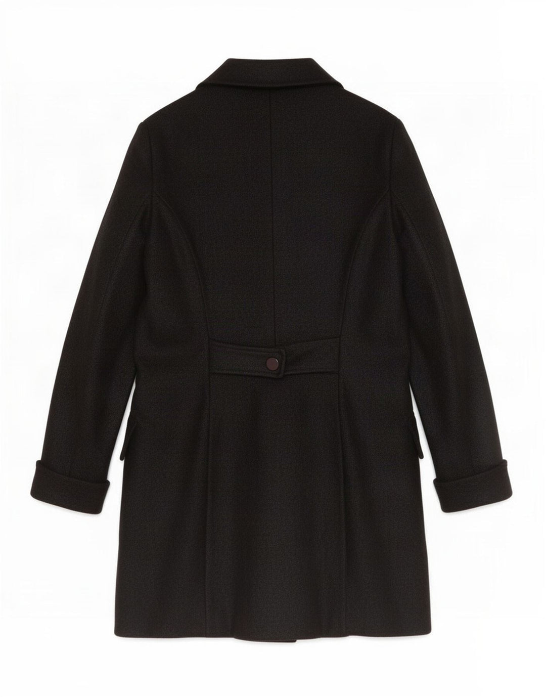 Casaco feminino vintage com peito duplo UK 12 médio preto