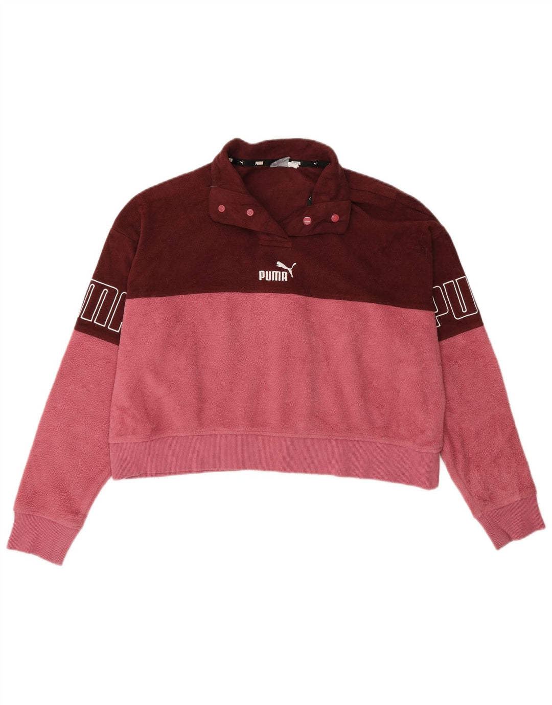 Puma feminino oversized gráfico velo jumper Reino Unido 14 Médio Borgonha