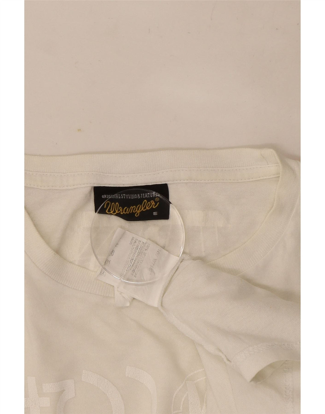 Wrangler Mens Graphic Top Manga Longa Pequeno Algodão Cinza