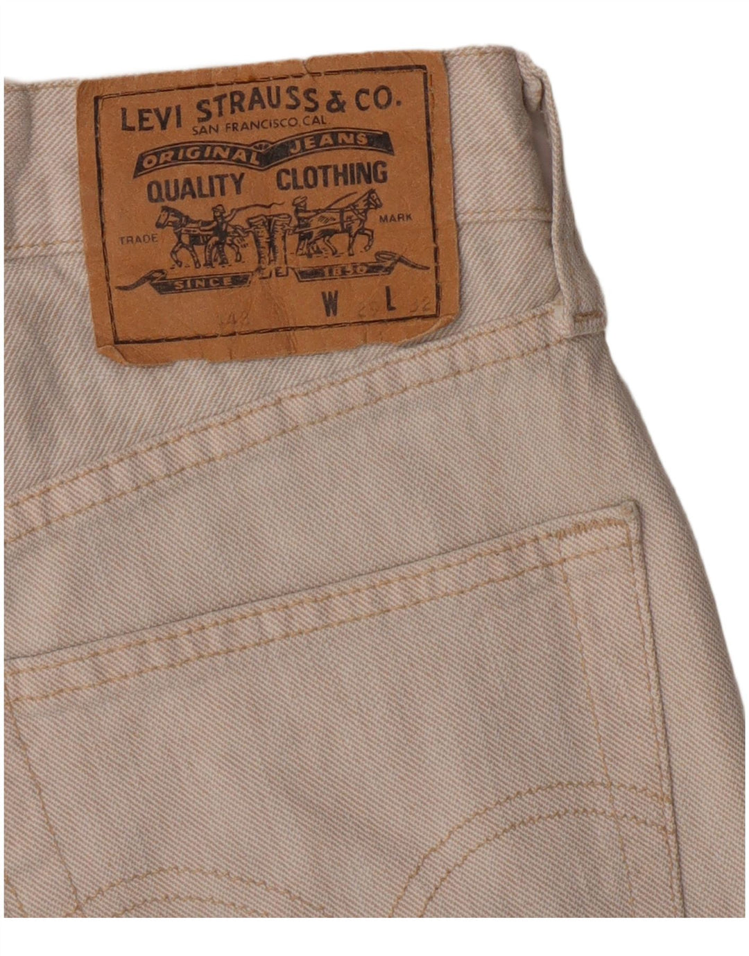 Shorts jeans feminino Levi's W29 médio off white