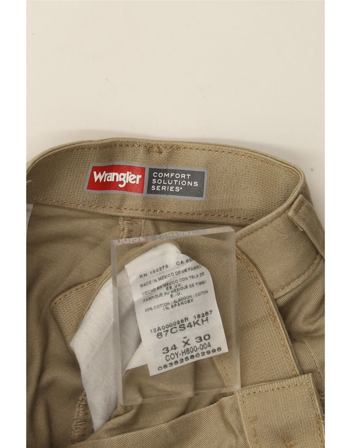 Calça chino reta masculina WRANGLER Comfort Fit W34 L30 algodão bege