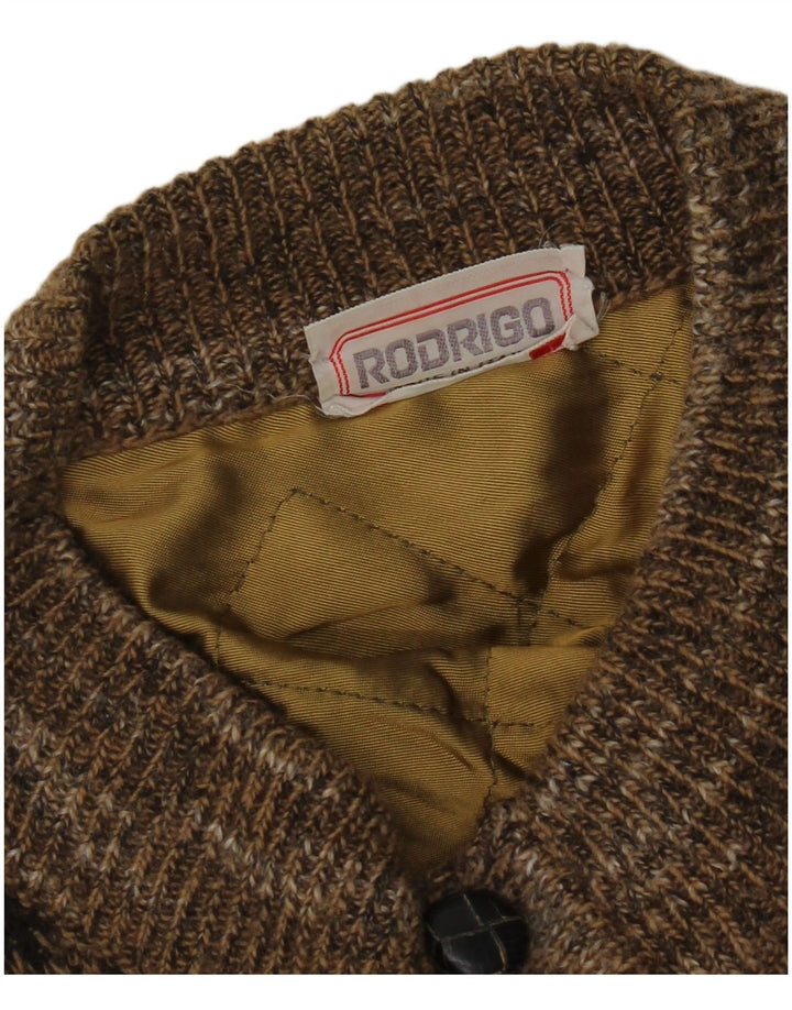 Suéter Cardigan Masculino Rodrigo XL Marrom Geométrico