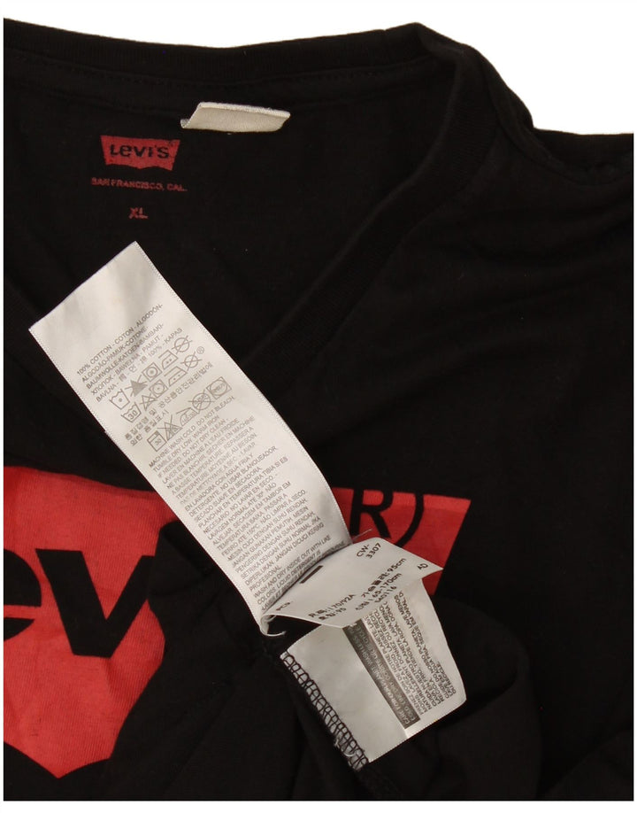 Camiseta gráfica masculina Levi's Top XL algodão preto
