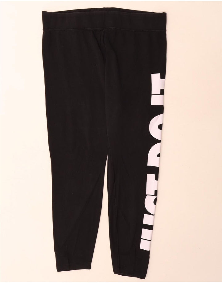 Leggings Nike Femininas Graphic UK 20 2XL Algodão Preto