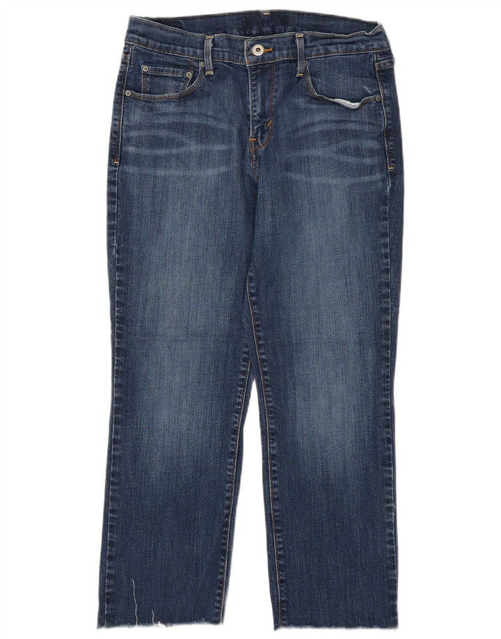 Jeans recortados femininos Levi's US 8 médio W29 L34 algodão azul