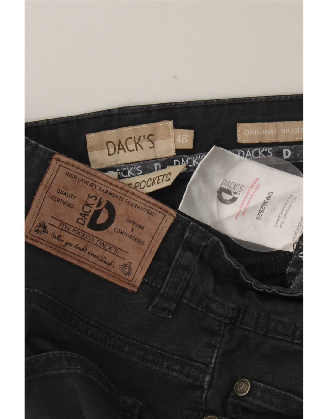 Dack's Mens Slim Jeans IT 46 Pequeno W30 L31 Azul Marinho Algodão