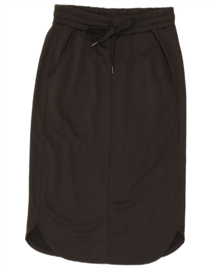 Saia midi feminina BENETTON pequena W27 poliéster cáqui