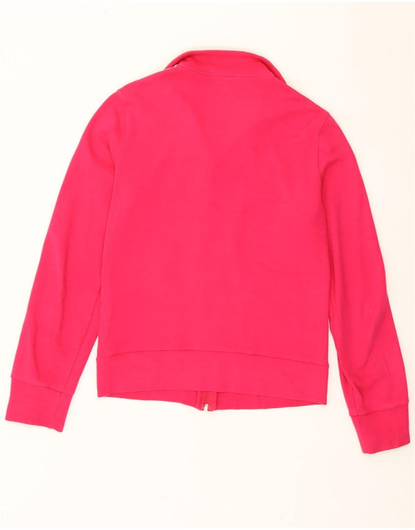 Adidas Womens Tracksuit Top Jacket UK 12 Médio Algodão Rosa