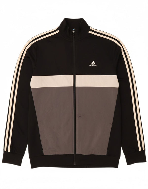 ADIDAS Meninos Aeroready Tracksuit Top Jacket 15-16 Anos Preto Colourblock